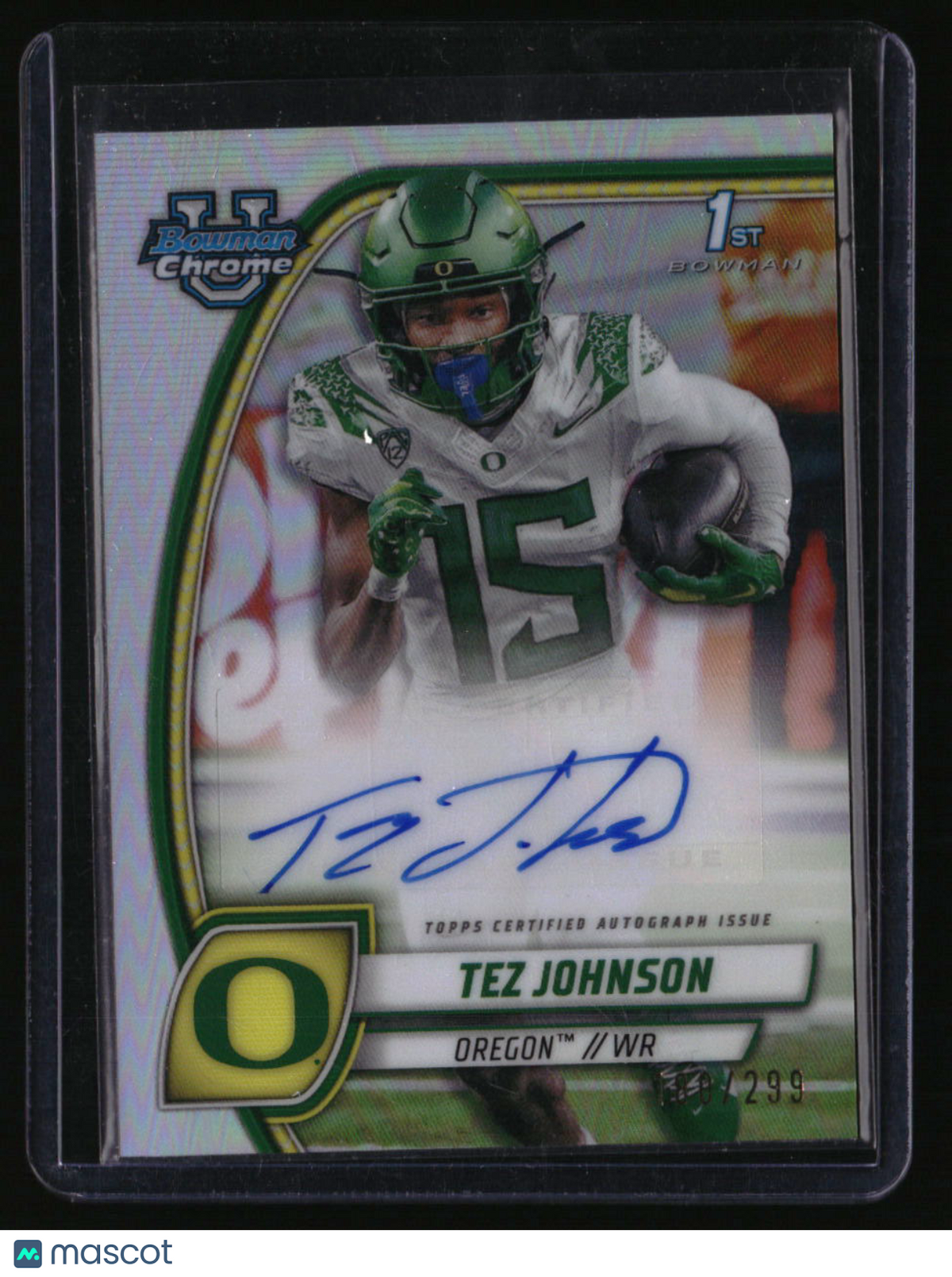 2024 Bowman University Chrome Tez Johnson Prospect Autographs Refractor #/299