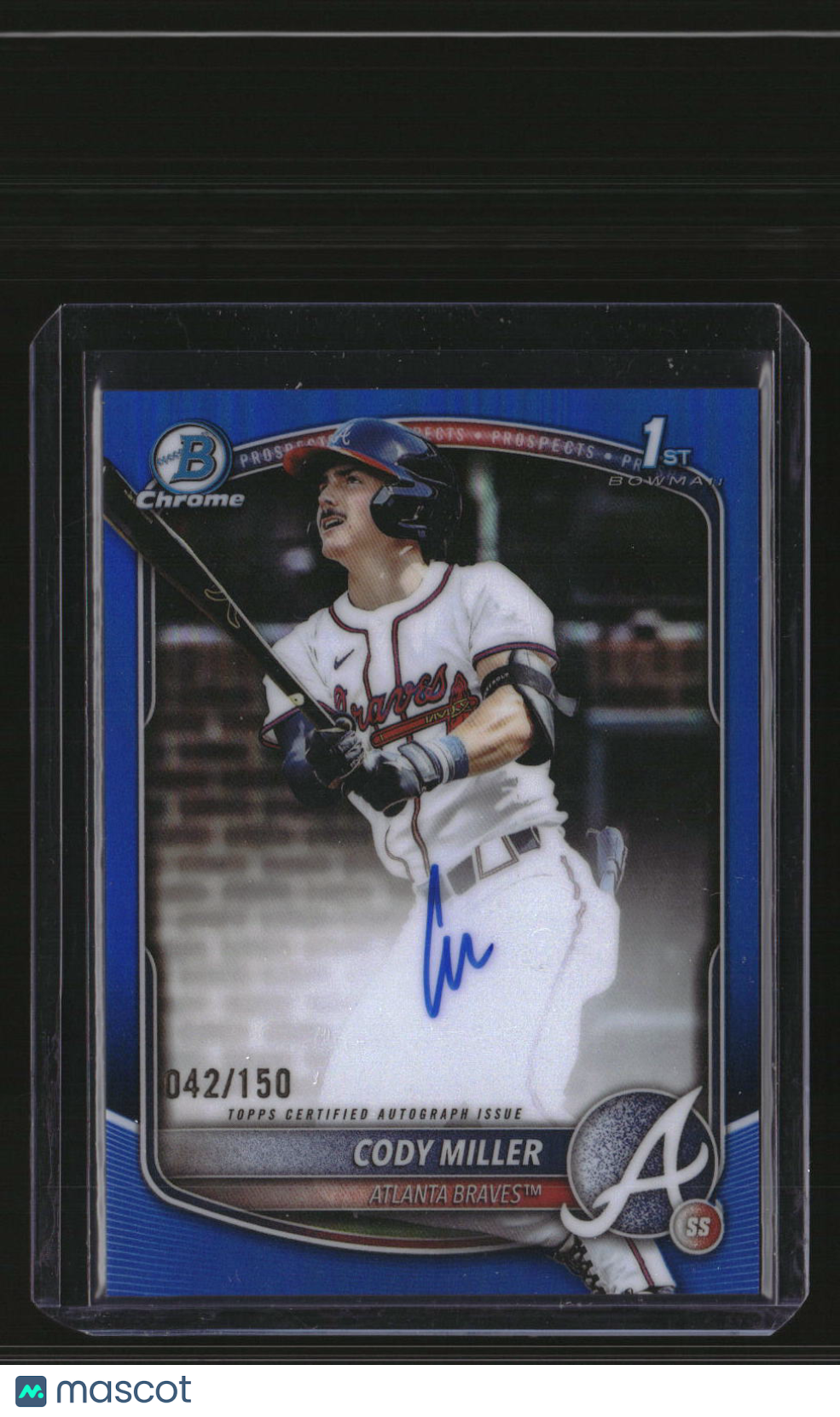2025 Bowman Draft Cody Miller Chrome Prospect Autographs Blue Refractor #/150