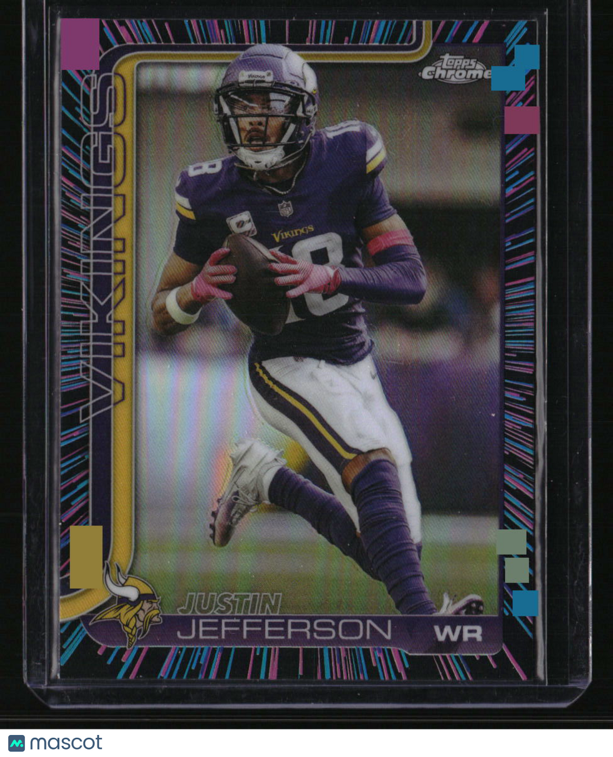 2025 Topps Chrome Justin Jefferson Neon Pulse Refractor