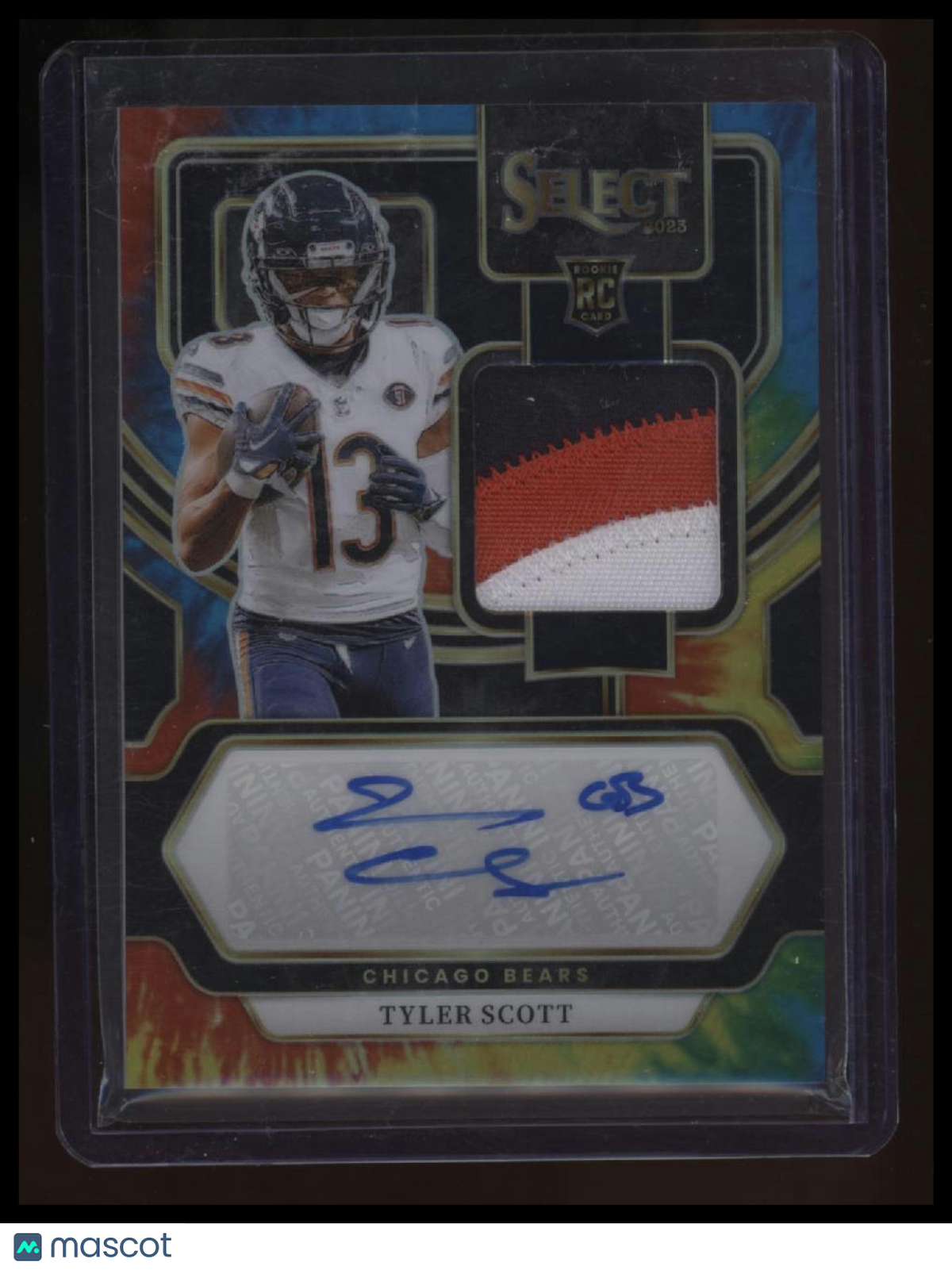 2023 Panini Select Tyler Scott Rookie Signature Memorabilia Tie-Dye Prizm #/25