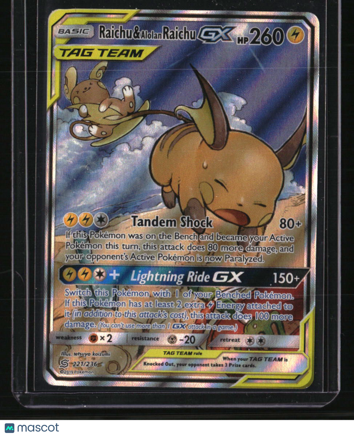 SM - Unified Minds Raichu & Alolan Raichu GX (Alternate Full Art)