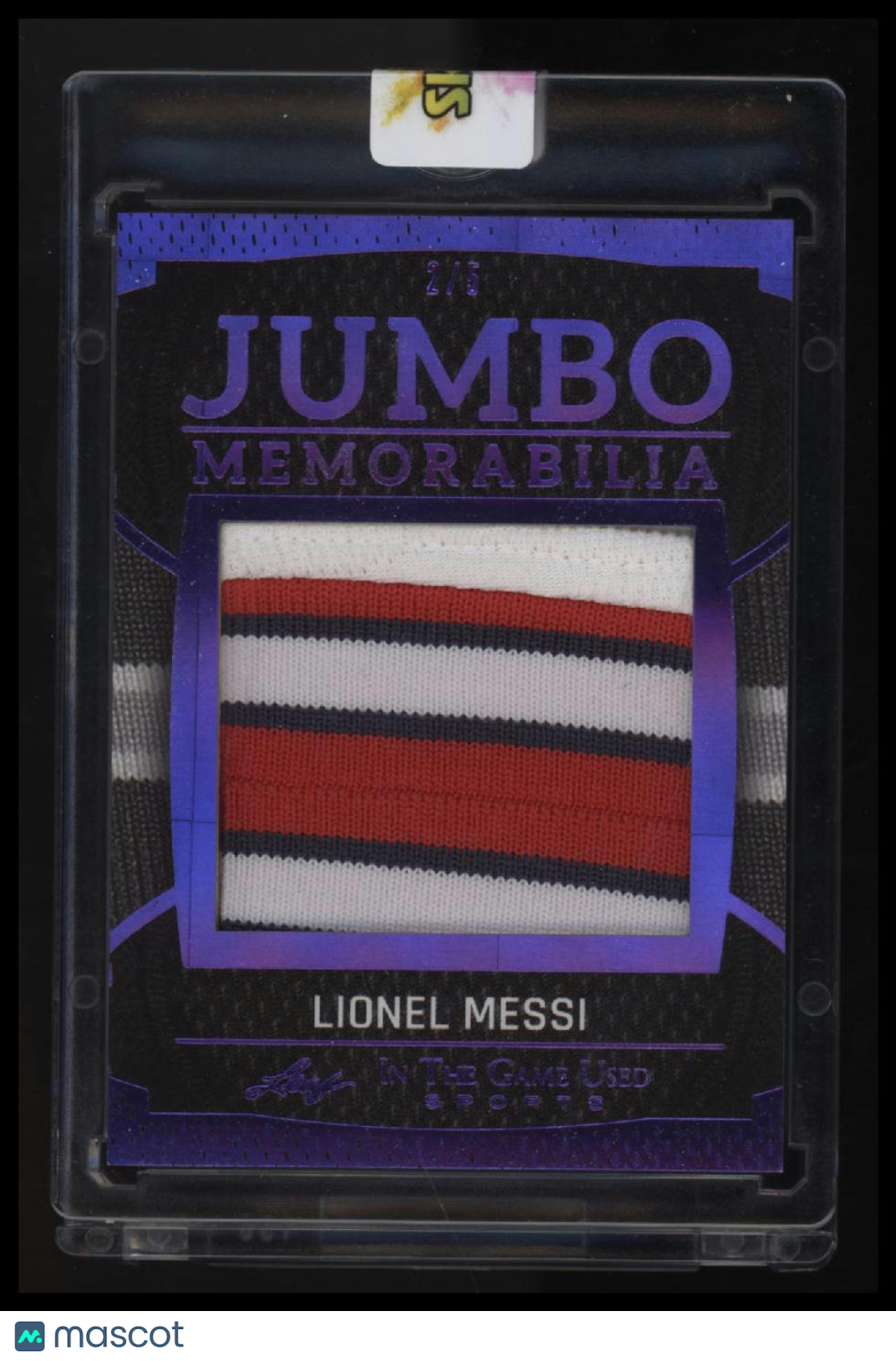 2025 Leaf In The Game Used - Jumbo Memorabilia Purple Holo Lionel Messi #/5