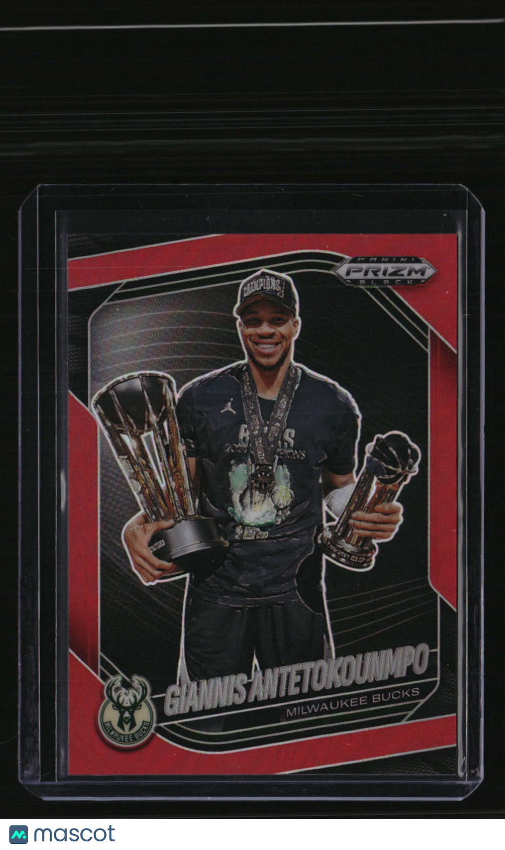 2024-25 Panini Prizm Black Giannis Antetokounmpo Red Prizms #/299