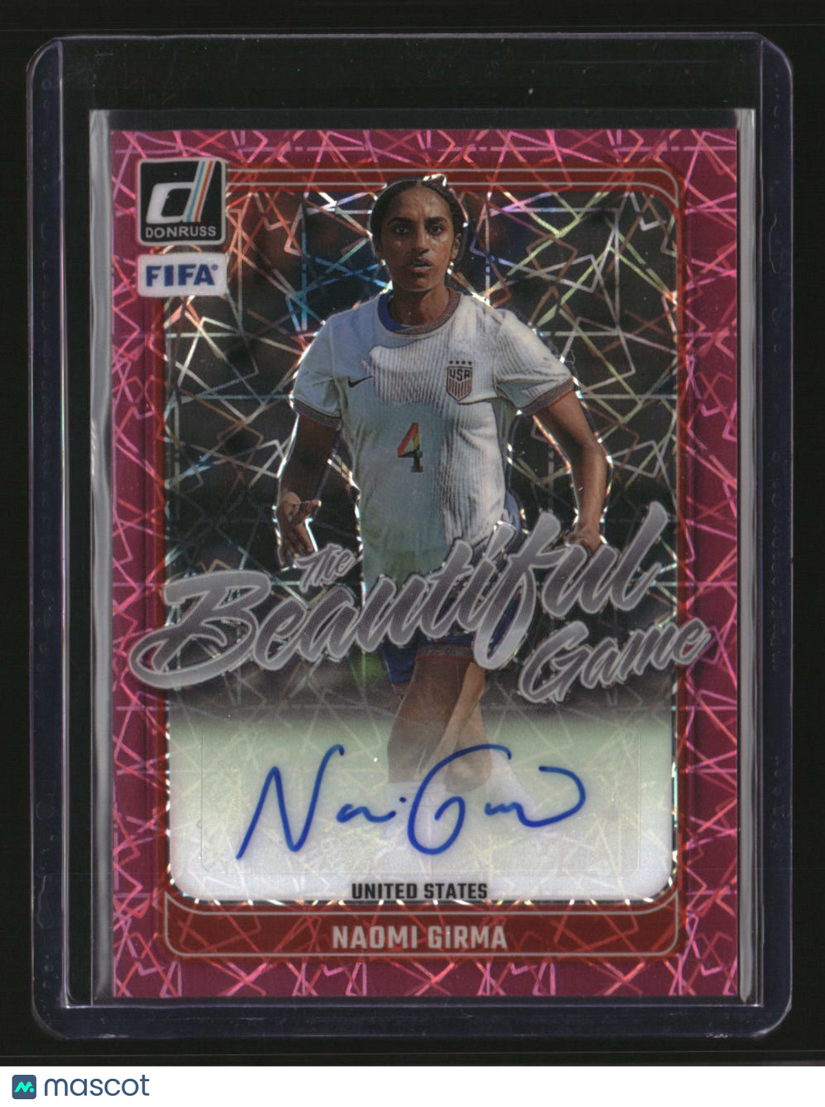 2024-25 Donruss Naomi Girma The Beautiful Game Autographs Pink Velocity
