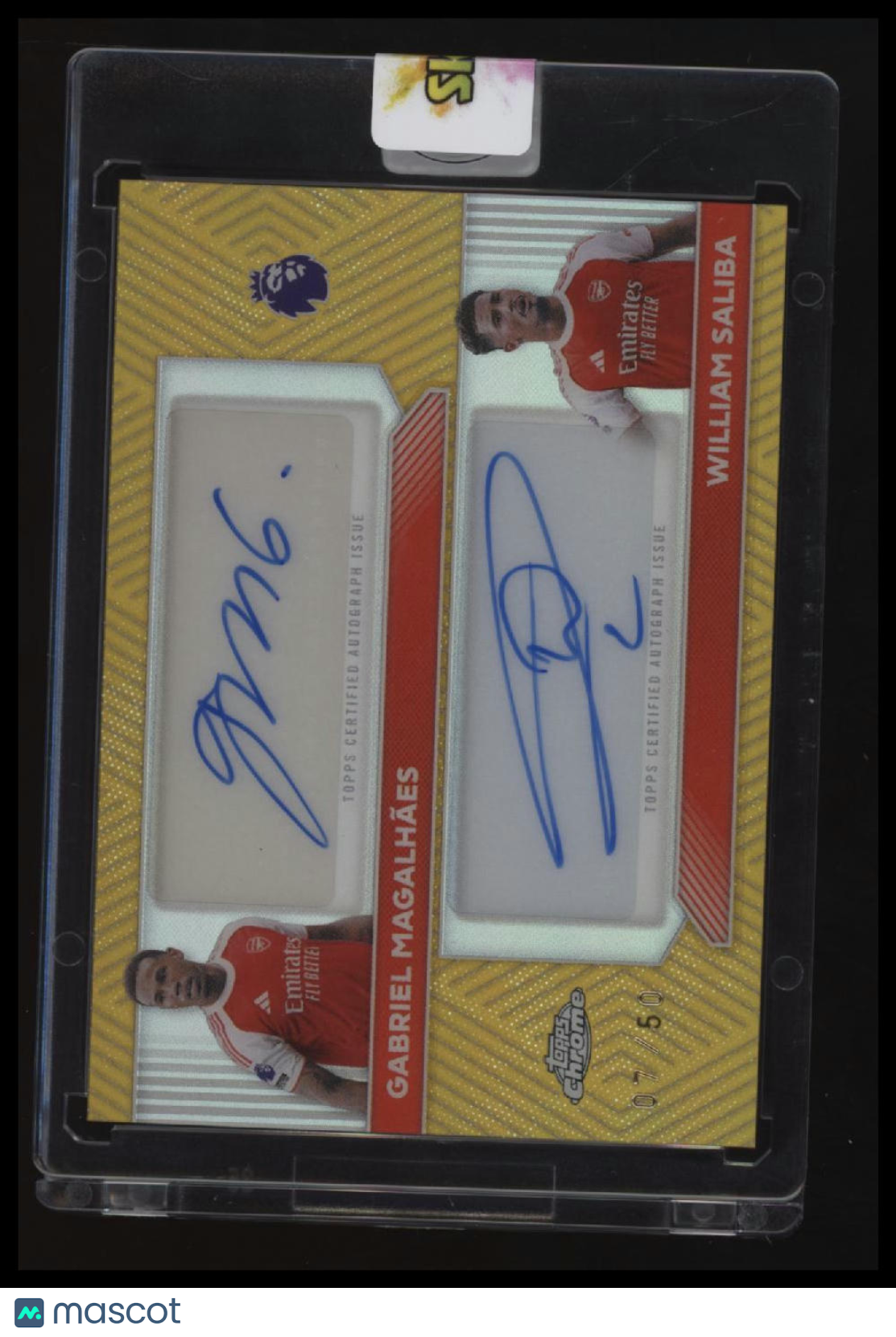 2025-26 Topps Chrome PL Gabriel Magalhães/William Saliba Chrome Auto Gold #/50