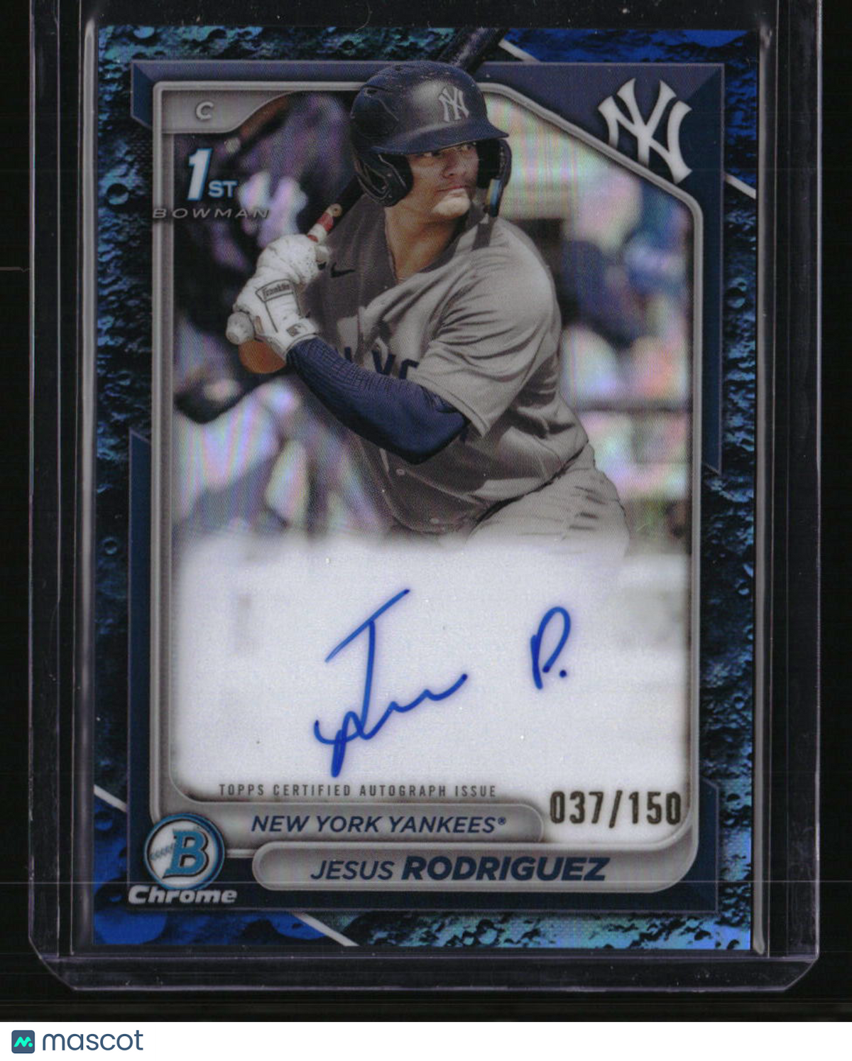 2024 Bowman Jesus Rodriguez Chrome Prospect Autographs Blue Lunar #/150