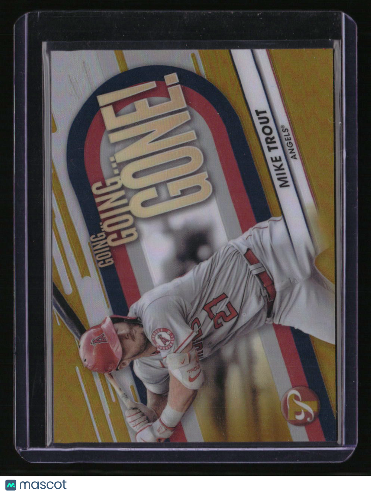 2023 Topps Pristine Mike Trout Going, Going, Gone! Gold Refractor #/50
