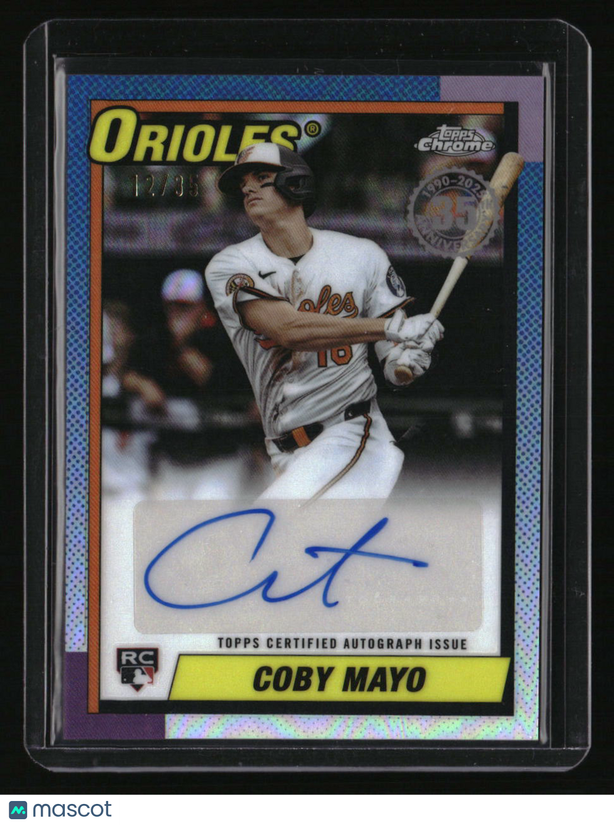 2025 Topps Chrome Update Coby Mayo 1990 Chrome Autographs #/35