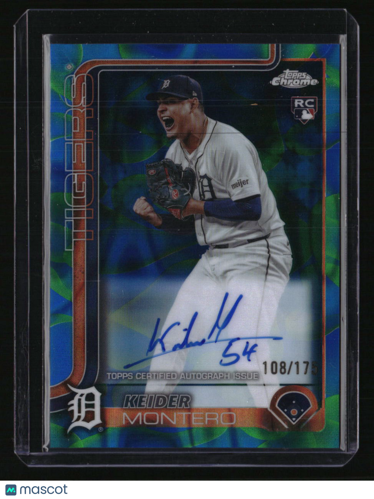 2025 Topps Chrome Update Keider Montero Rookie Lava Lamp Auto Blue/Green #/175