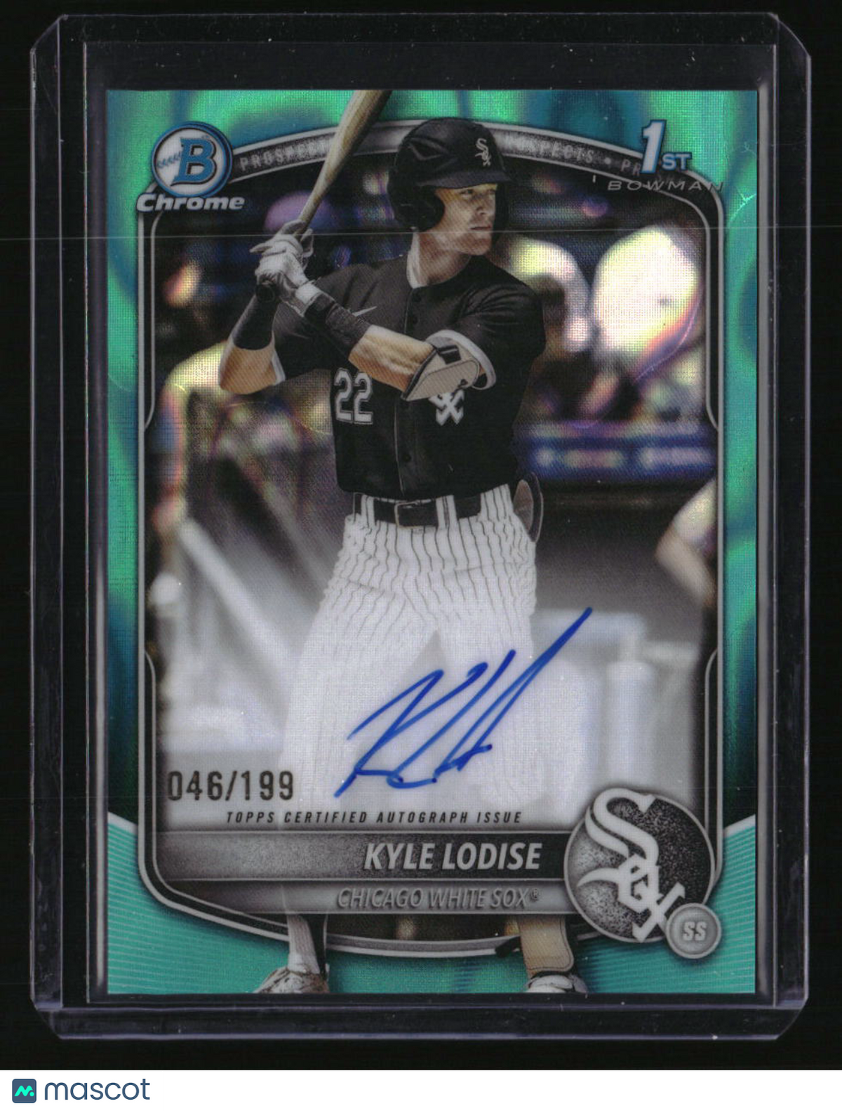 2025 Bowman Draft Kyle Lodise Chrome Prospect Autographs Aqua Lava #/199