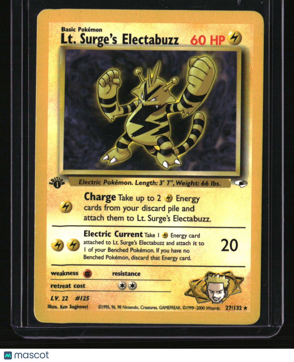1st Edition Gym Heroes Lt. Surge's Electabuzz (27)