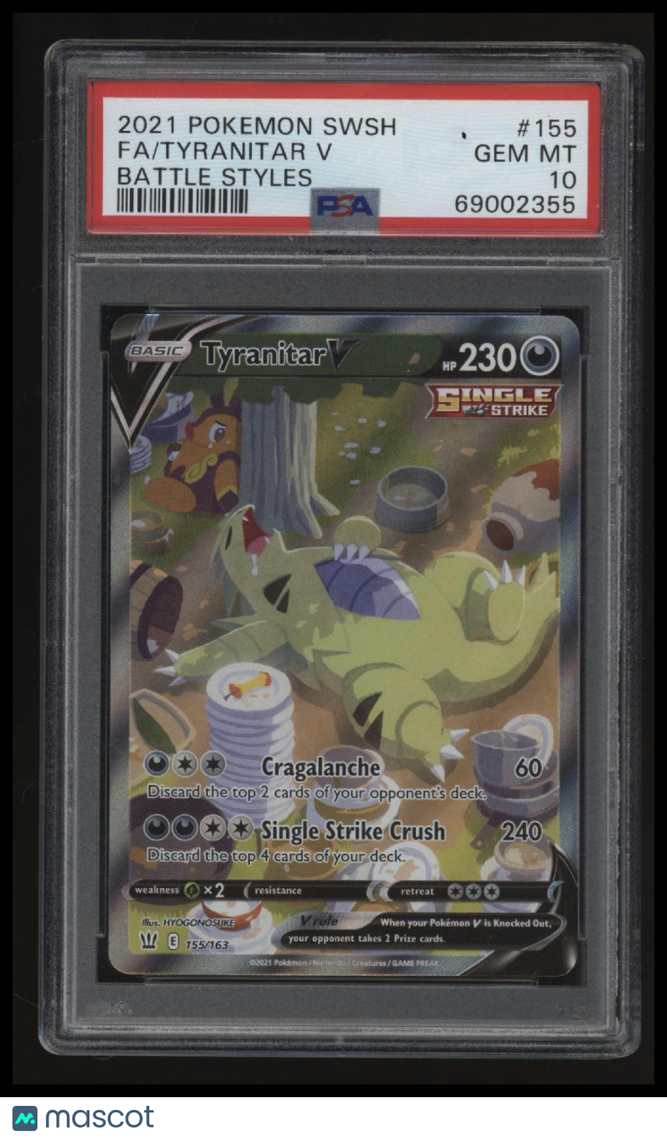 2021 Pokemon Sword & Shield Battle Styles Fa/Tyranitar V Battle Styles PSA 10