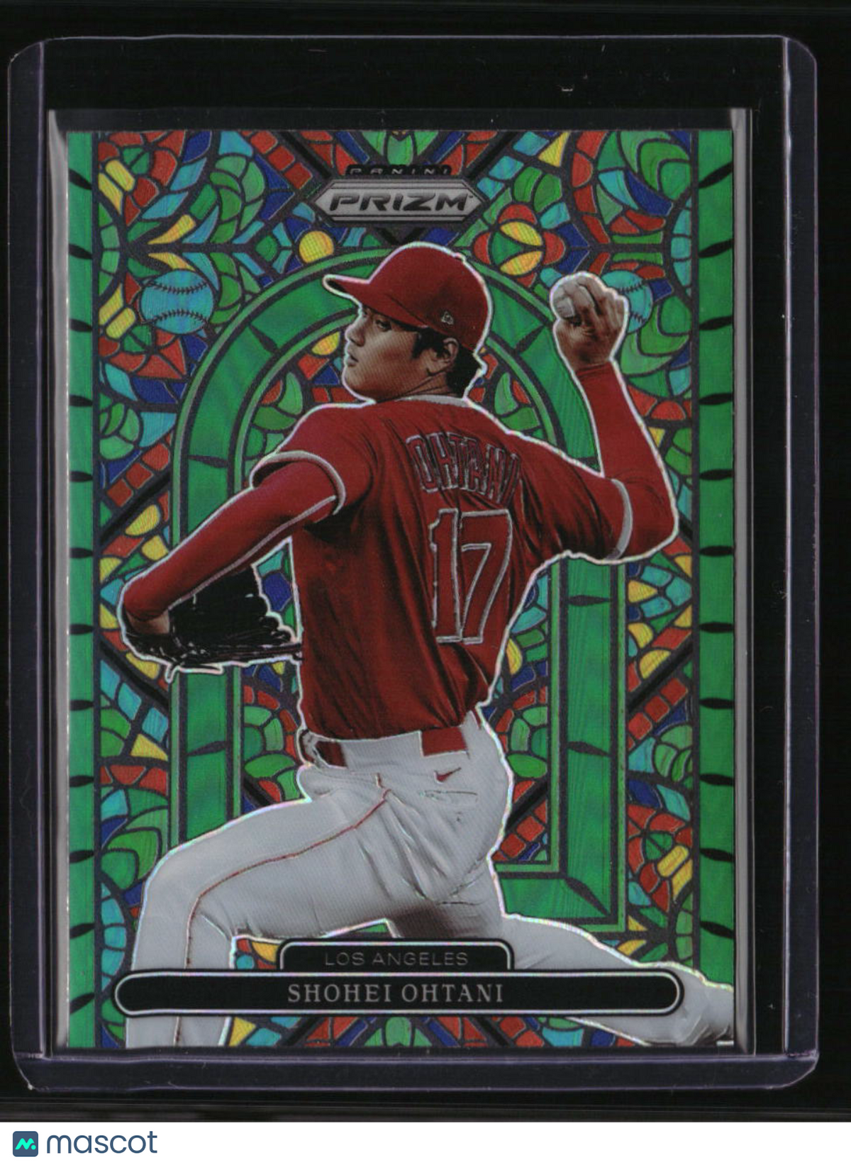 2022 Panini Prizm Shohei Ohtani Stained Glass Green Prizm