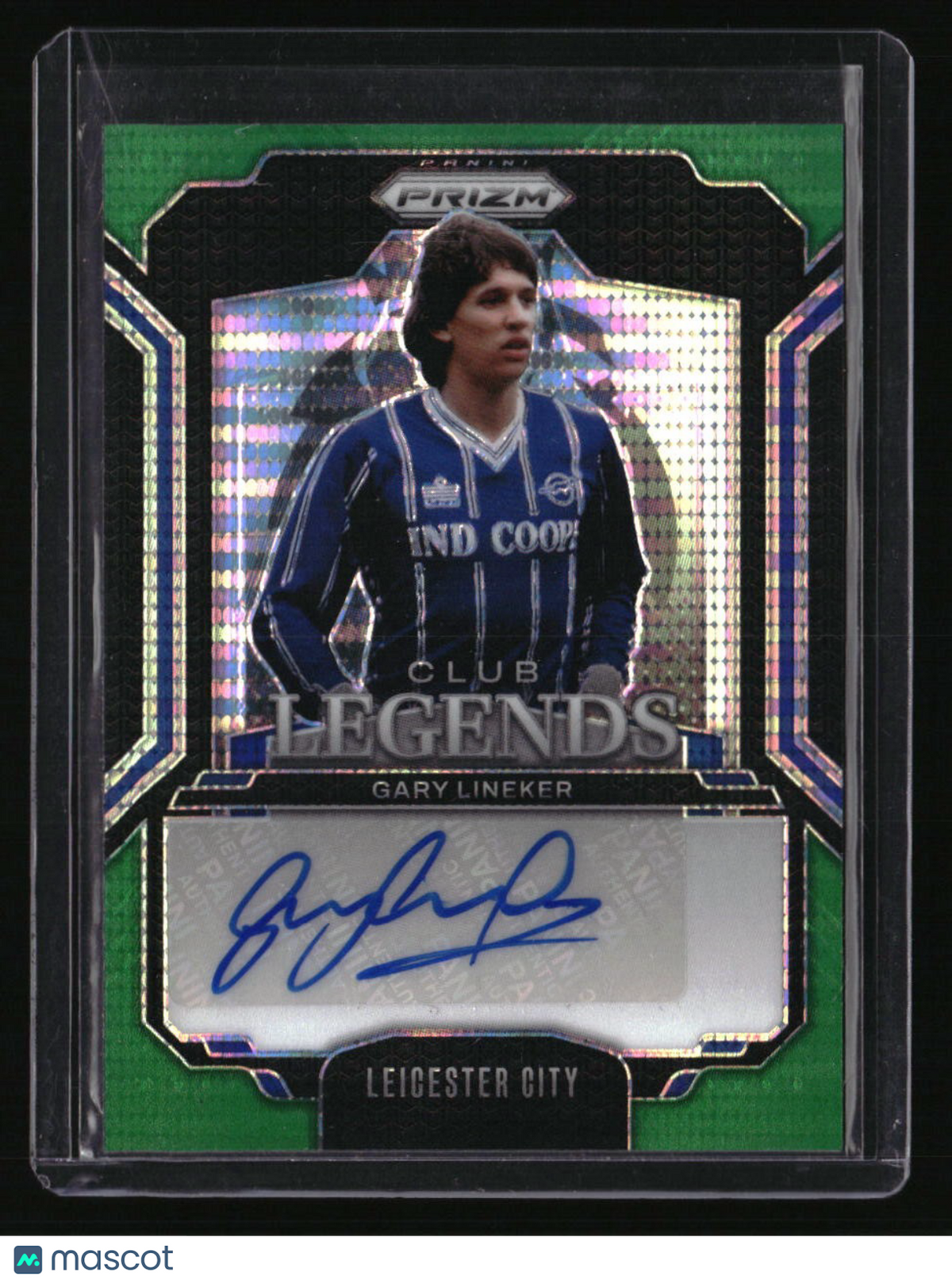 2024-25 Panini Prizm Premier League Gary Lineker Legend Signature Green Pulsar