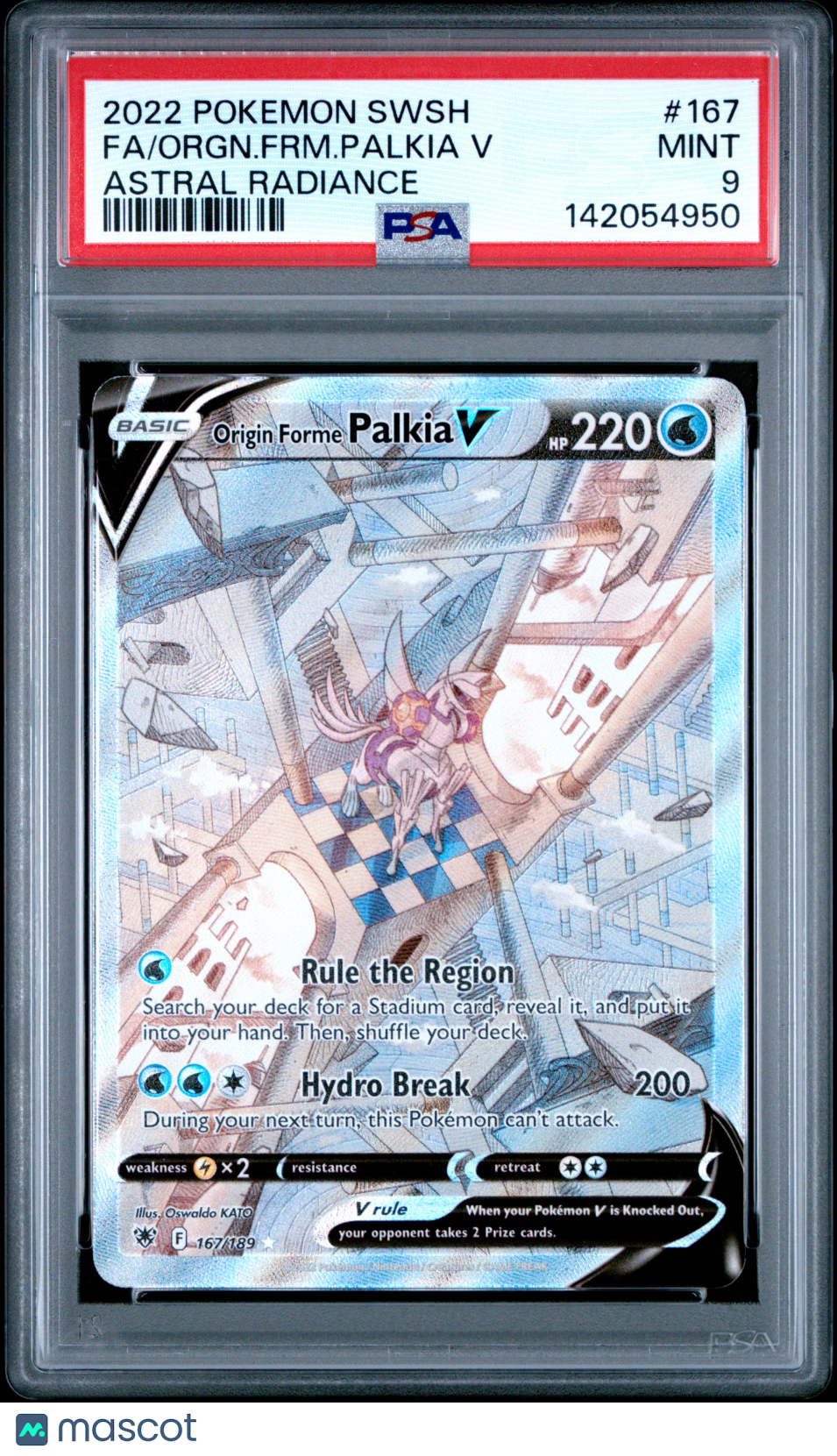 2022 Pokemon Sword & Shield Astral Radiance Fa/Orgn.Frm.Palkia V PSA 9