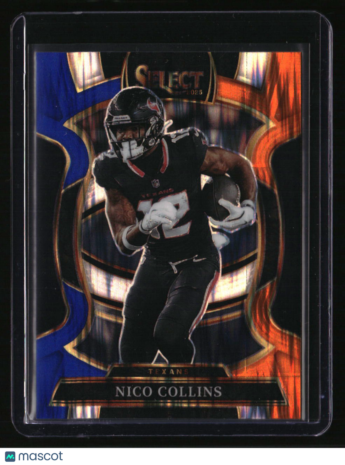 2025 Panini Select Nico Collins Blue and Orange Prizm Shock #/35