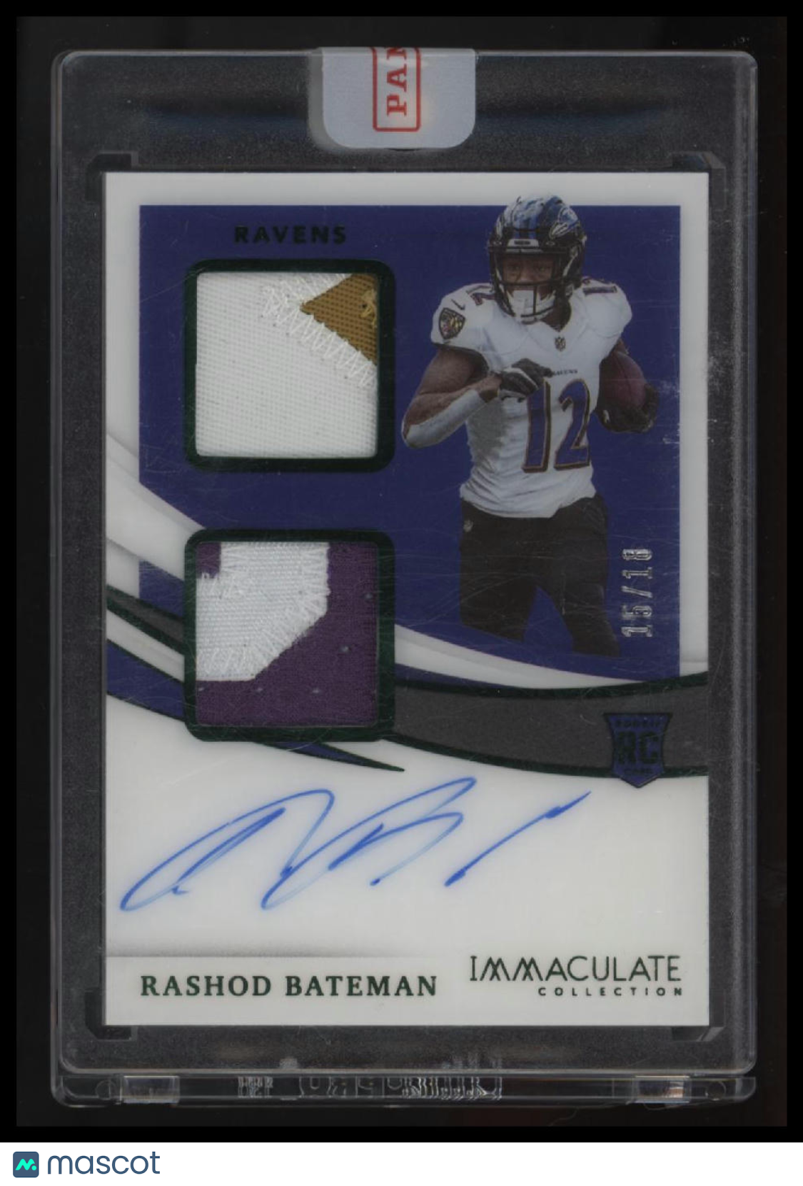 2021 Panini Immaculate Rashod Bateman Immaculate Signature Patches Rookie #/18