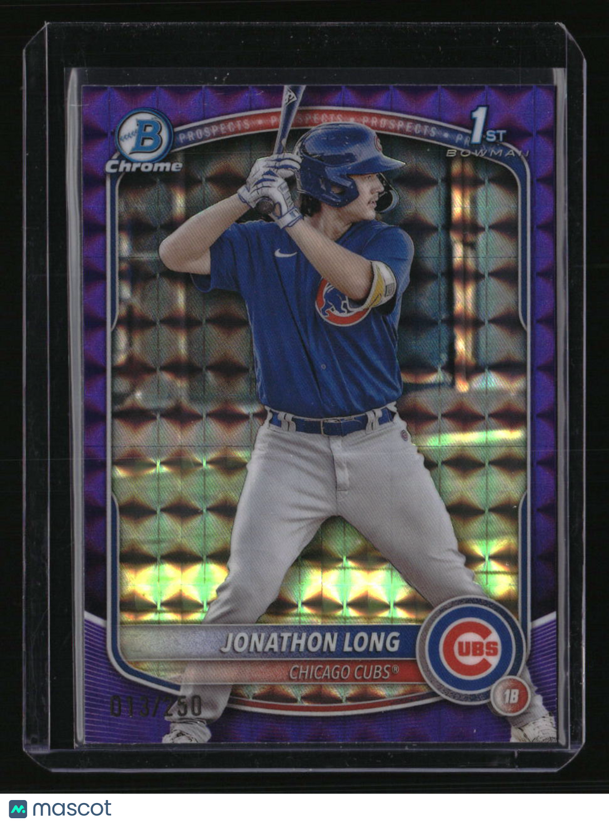 2025 Bowman Jonathon Long Chrome Prospects Purple Geometric Refractor #/250