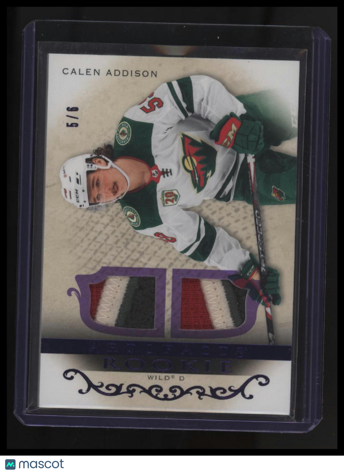 2021-22 Upper Deck Artifacts Calen Addison Horizontal Material Purple #/6