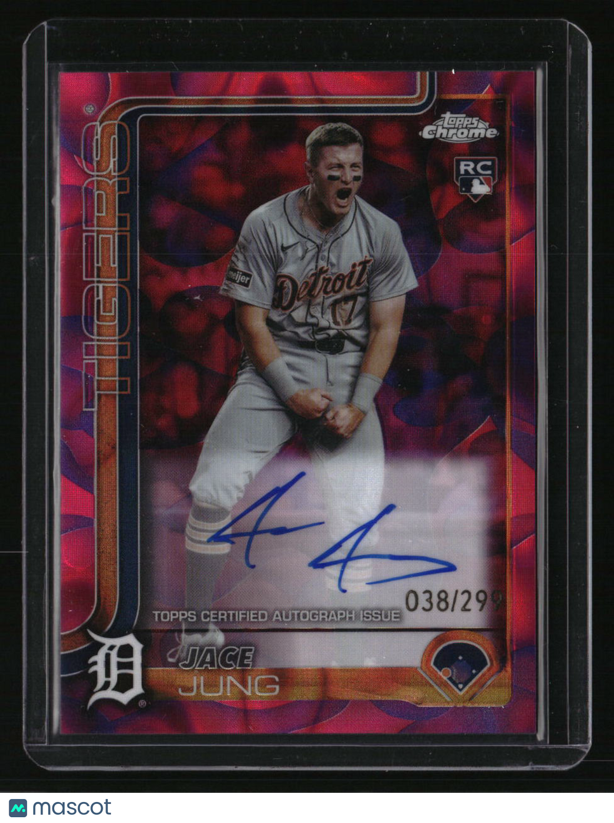 2025 Topps Chrome Update Jace Jung Lava Lamp Auto Magenta/Purple #/299