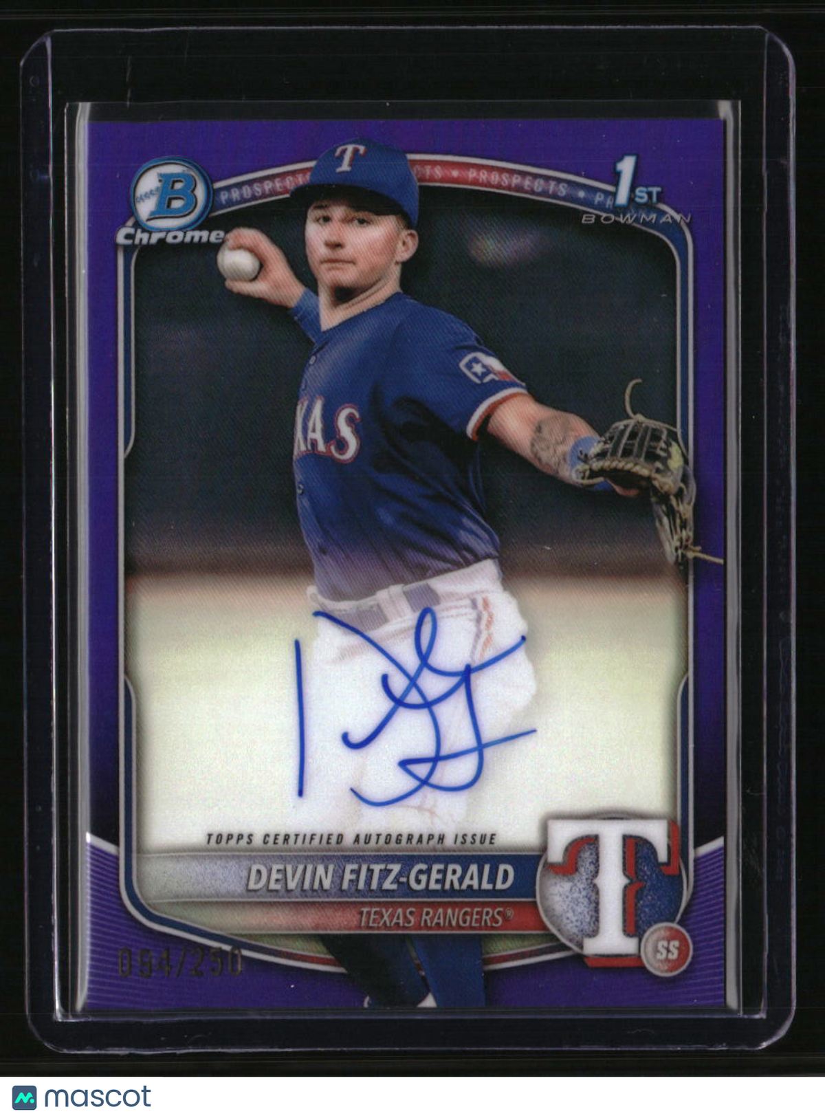 2025 Bowman Chrome Devin Fitz-Gerald Prospect Autographs Purple #/250