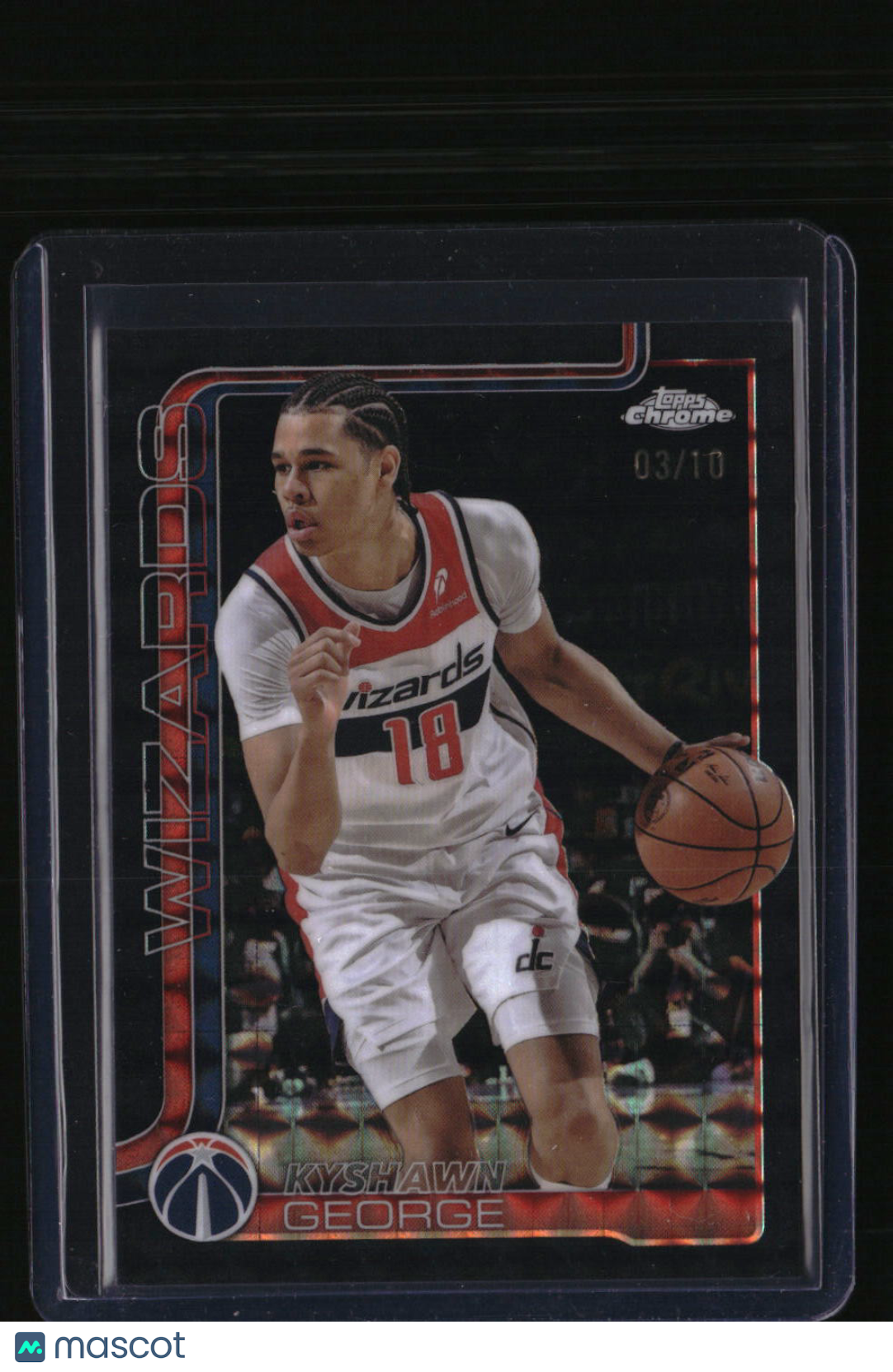 2025-26 Topps Chrome Kyshawn George Black Geometric Refractor #/10
