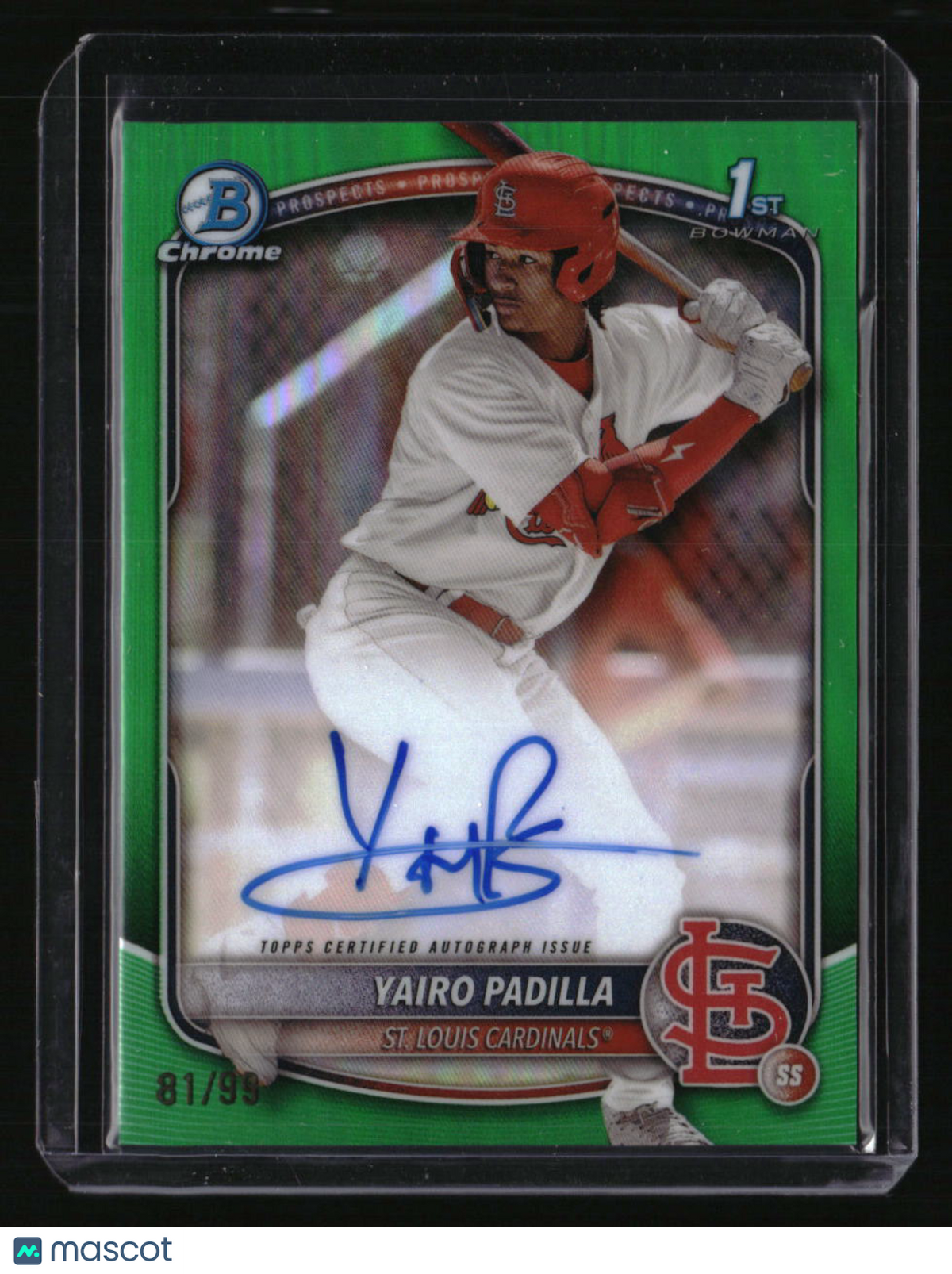 2025 Bowman Chrome Yairo Padilla Prospect Autographs Green #/99