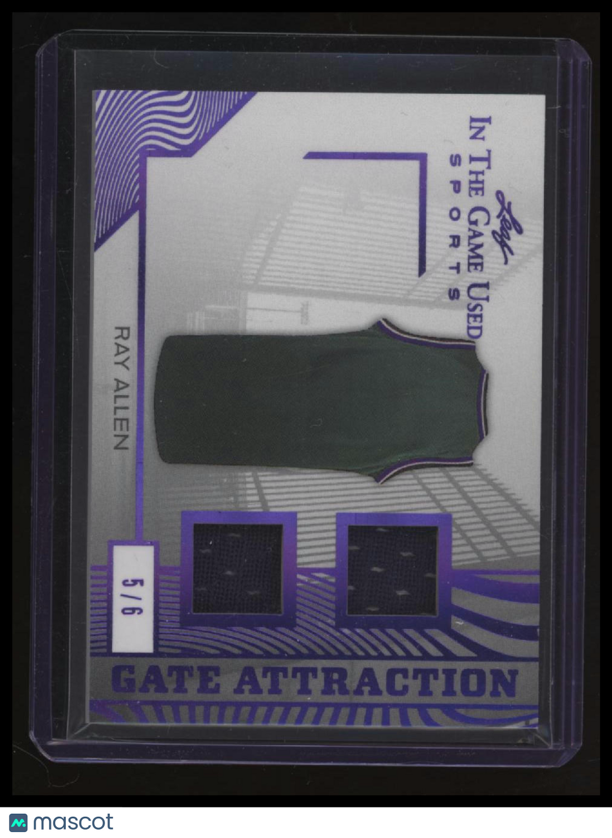 2025 Leaf In The Game Used Ray Allen Gate Attraction Purple Holo #/6