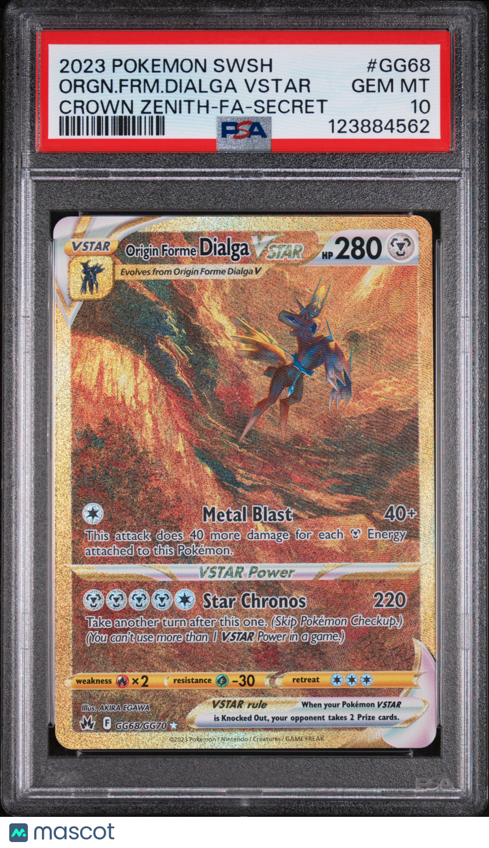 2023 Pokemon Sword And Shield Crown Zenith Orgn.Frm.Dialga Vstar Secret PSA 10