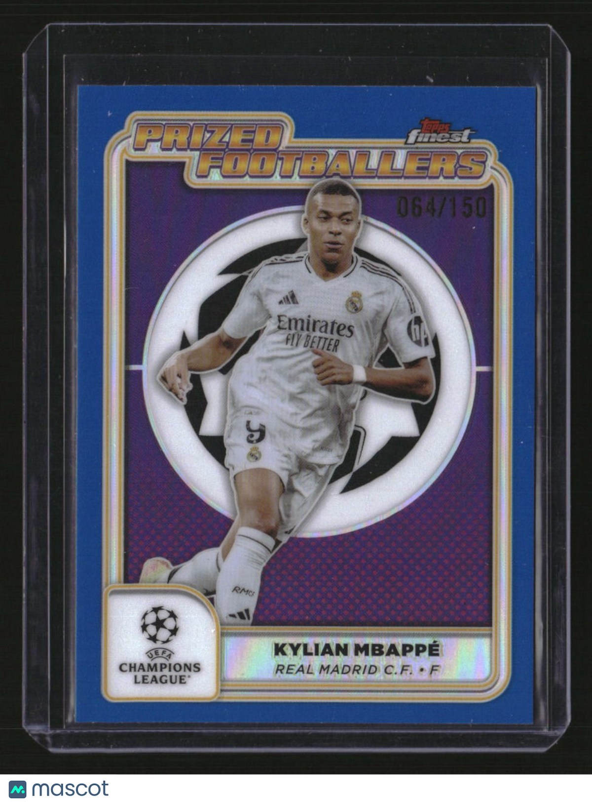 2024-25 Finest UEFA Club Competition Kylian Mbappé Prized Footballer Blue #/150