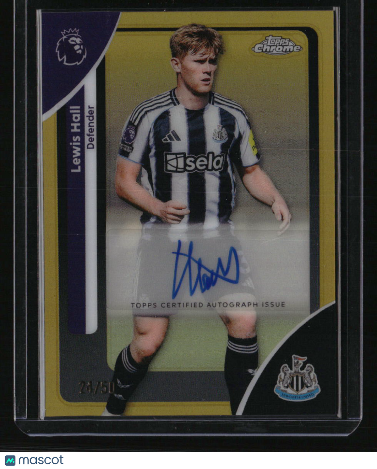 2025-26 Topps Chrome Premier League Lewis Hall Autographs Gold Refractor #/50