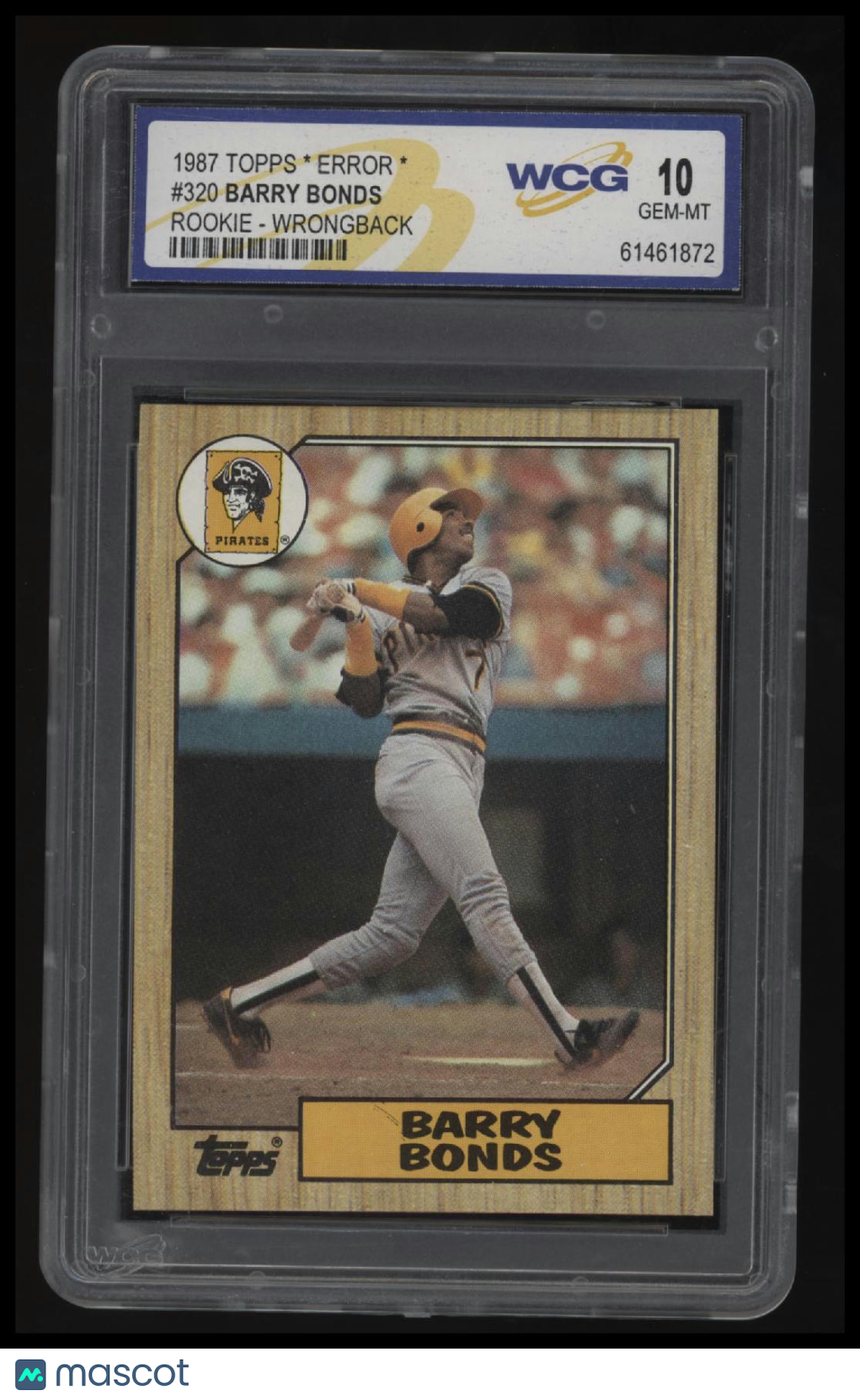 1987 Topps Barry Bonds Wrong Back Spike Owens