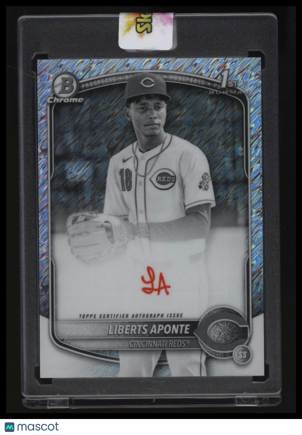 2025 Bowman Chrome Liberts Aponte Prospect Auto Black & White Shimmer