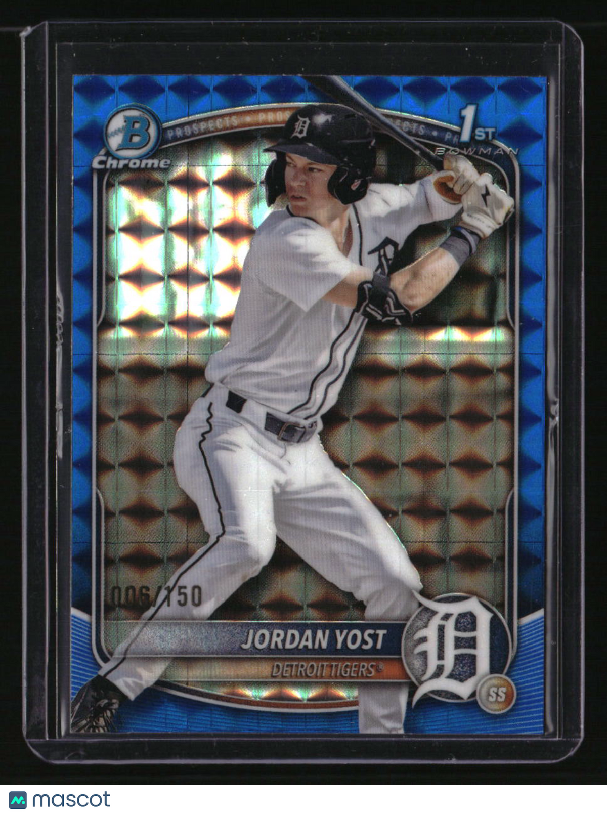 2025 Bowman Draft Jordan Yost Chrome Blue Geometric #/150