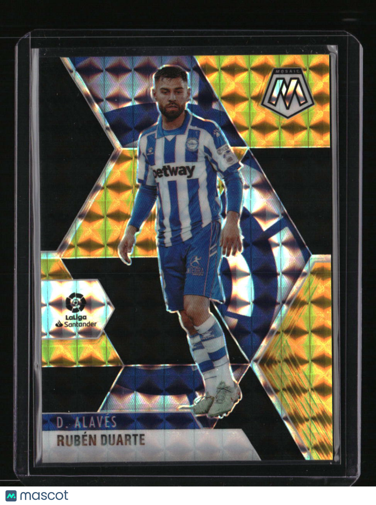 2020-21 Panini Mosaic La Liga Ruben Duarte Mosaic Choice Black Gold #/8