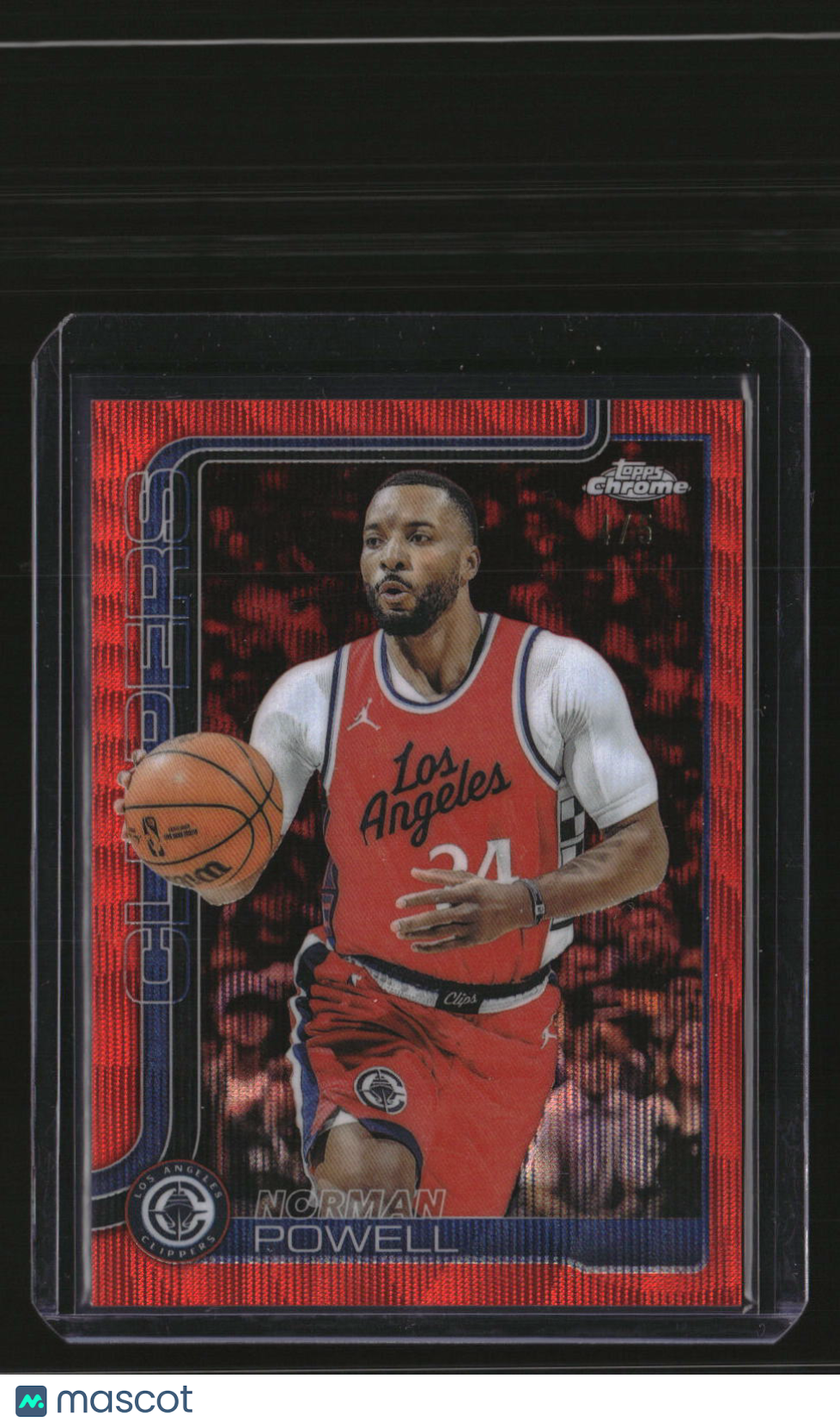 2025-26 Topps Chrome Norman Powell Red Wave Refractor #/5