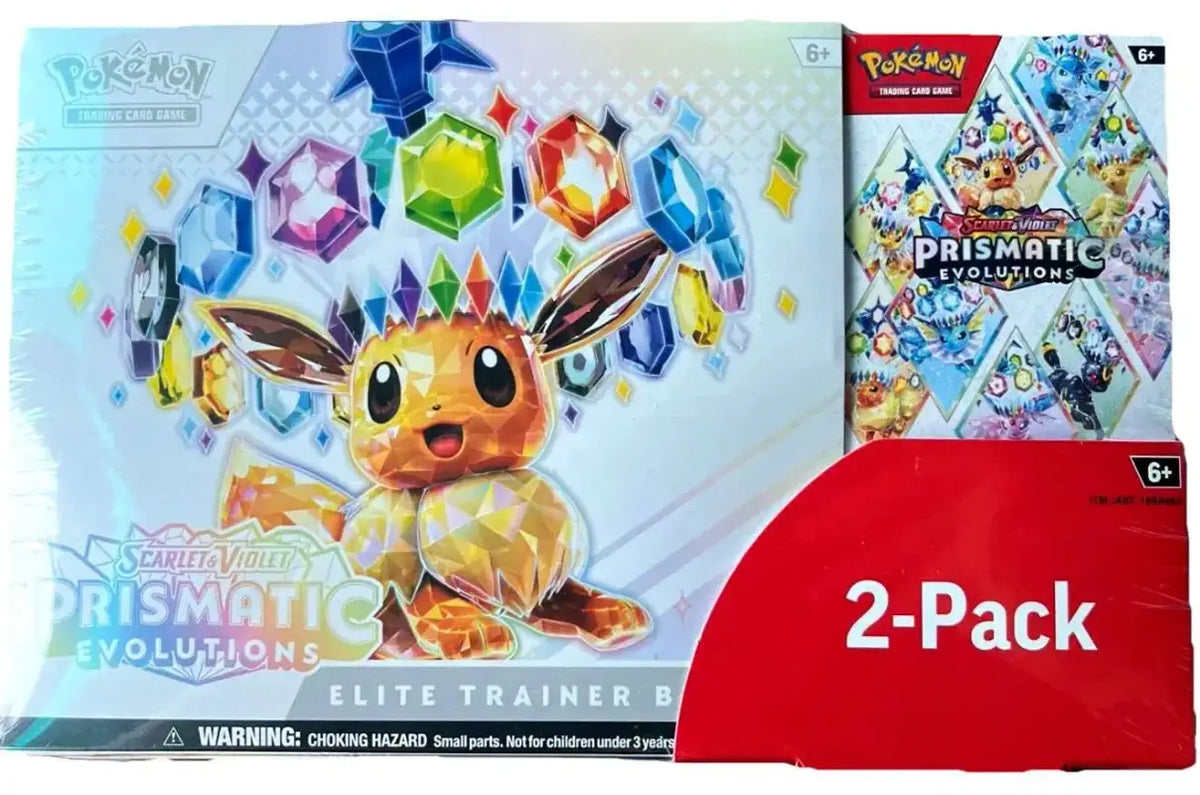 Pokemon Scarlet &amp; Violet Prismatic Evolutions Elite Trainer Box &amp; Booster Bundle Exclusive 2-Pack