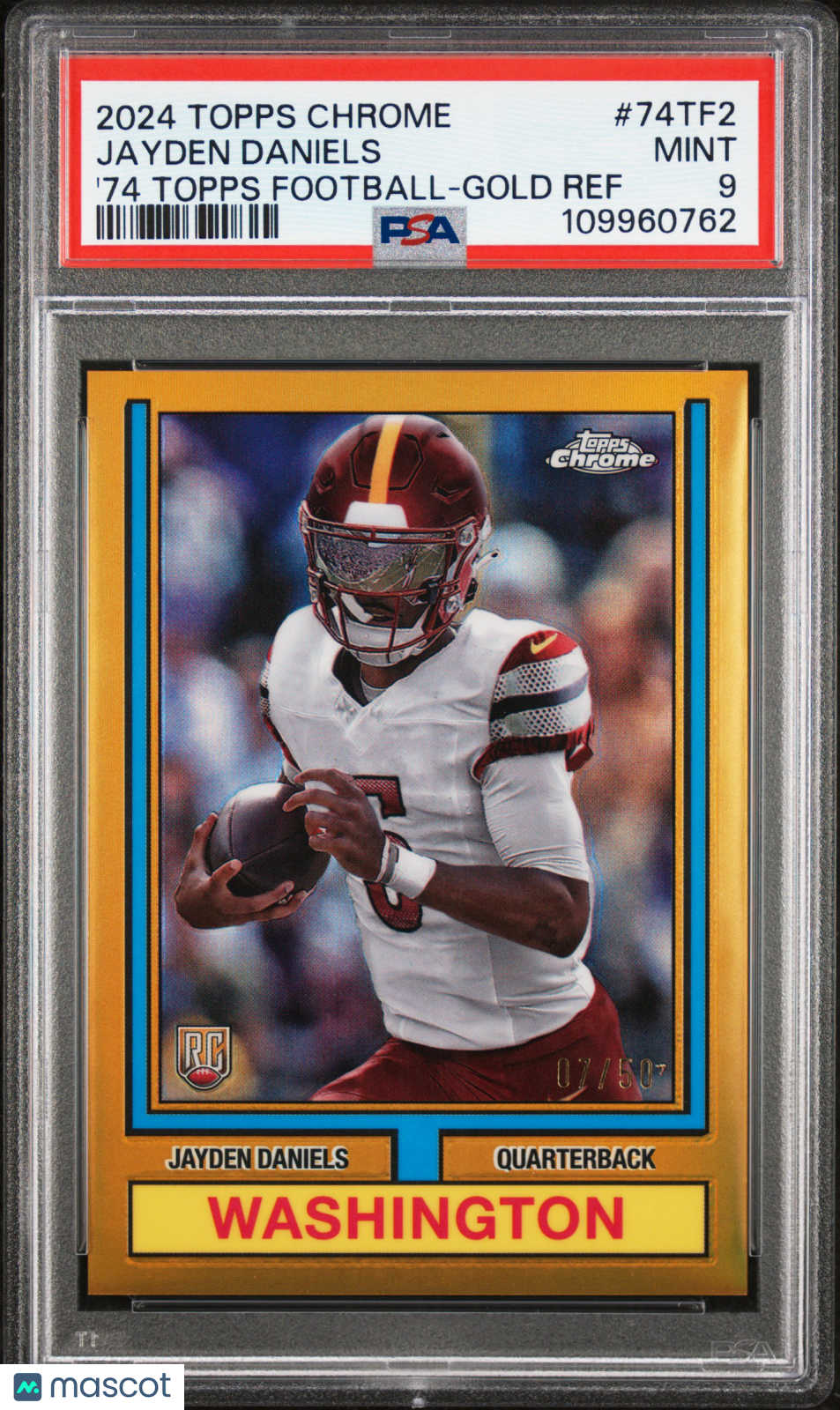 Topps Gold Ref Jayden Daniels graded football card